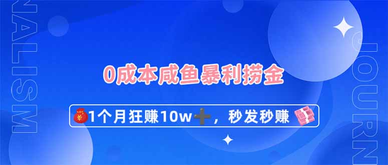 (14257期)0成本闲鱼暴利捞金,1个月狂赚10W+,秒发秒赚新玩法-JM网创