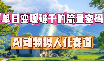 单日变现破k的流量密码,AI动物拟人化赛道-JM网创