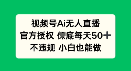 视频号AI无人直播，官方授权  每天50+，不违规 小白也能做-JM网创