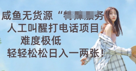 咸鱼无货源人工叫醒打电话项目，难度极低， 轻轻松松日入一两张-JM网创