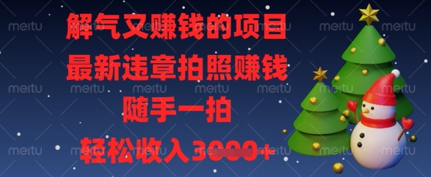 解气又挣钱的项目，最新违章拍照挣钱，随手一拍，轻松收入数张【揭秘】-JM网创