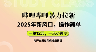 哔哩哔哩暴力拉新：2025年新风口，一单12元，一天数张(附开白渠道和保姆级教程)-JM网创